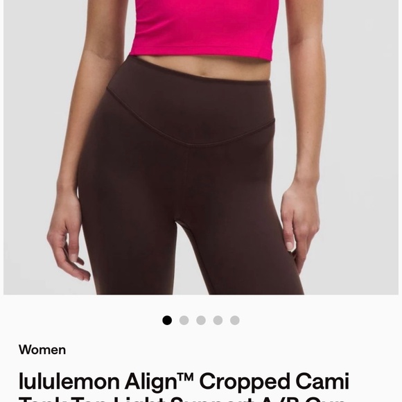 Lululemon Align Cropped Cami tank top - pink size 6 - Picture 4 of 4